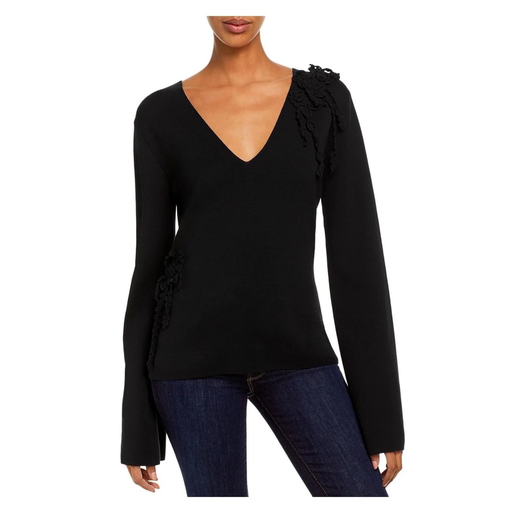 Rebecca Taylor Women 100% Cotton Fairy Grungr Whimsigoth Flare Knit Sweater Top